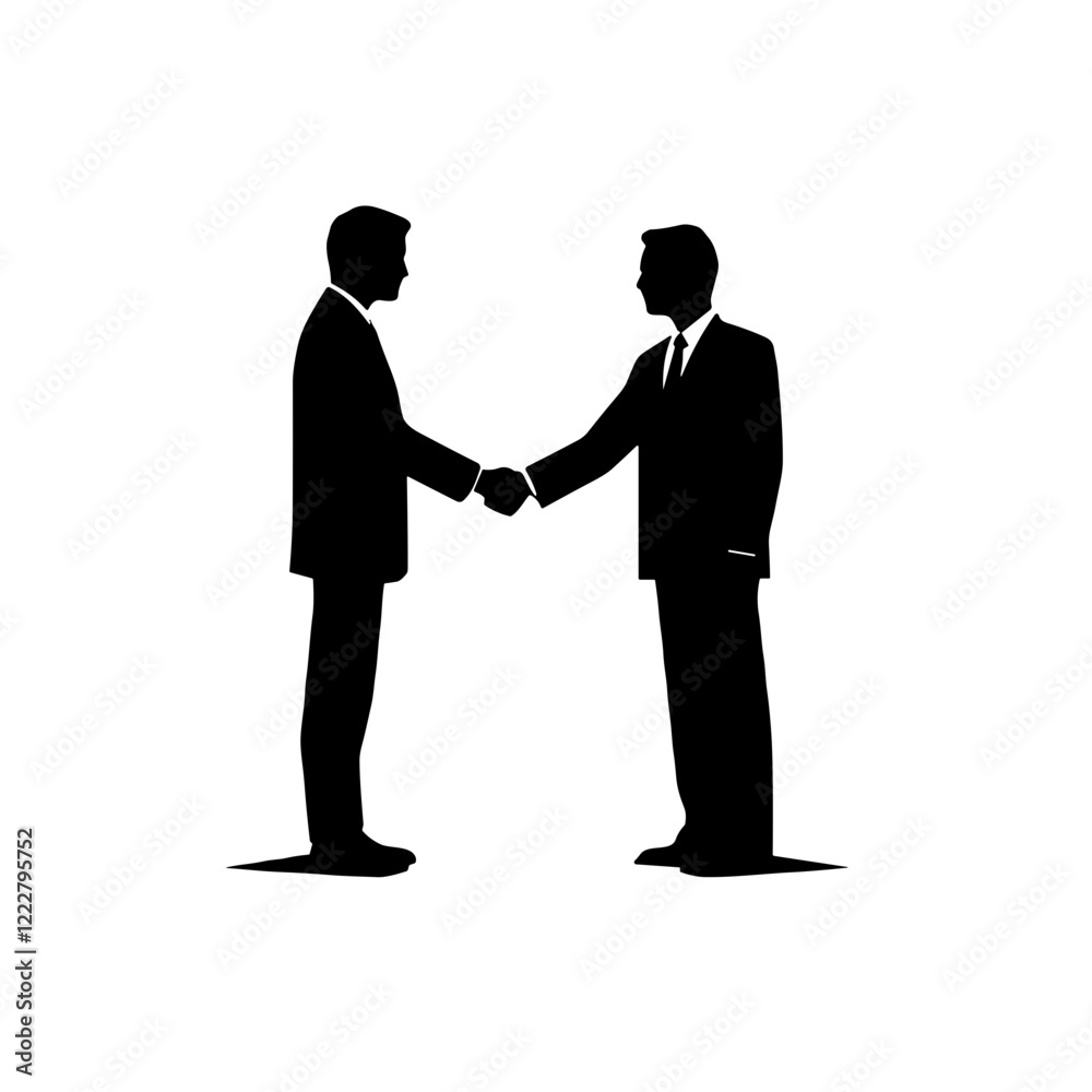 Fototapeta premium Business partnership handshake silhouette, collaboration symbolism