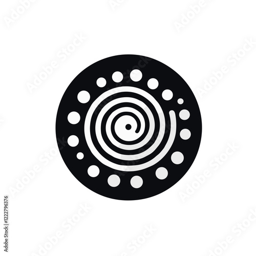 Abstract black and white spiral pattern, artistic design inspiration