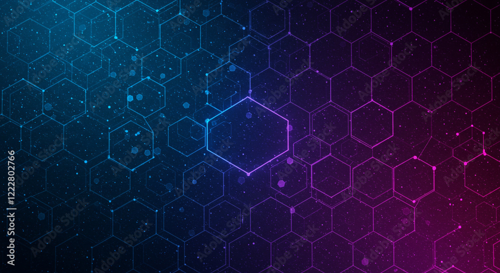 Abstract background hexagon pattern with glowing lights Abstract background hexagon pattern with glowing lights