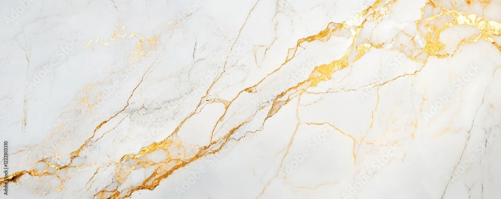 Fototapeta premium Elegant white marble with gold veins texture background