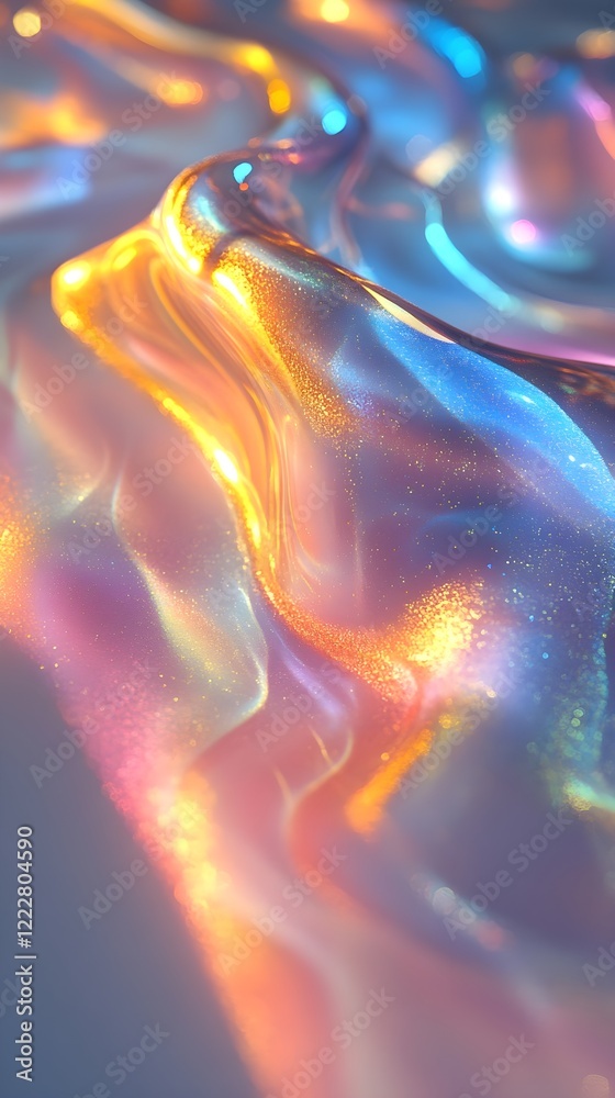 Obraz premium A background of faint rainbow light reflections on a clean white surface.