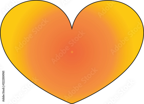 Color Heart Silhouette on Transparent Background - Minimalist Vector Icon