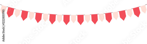 Pink bunting, design elements for decoration of greetings cards, invitations etc. Vector illustration.
