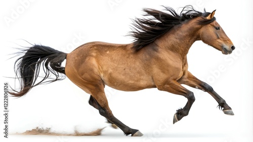 bucking bronc bronco horse with mane and tail hair