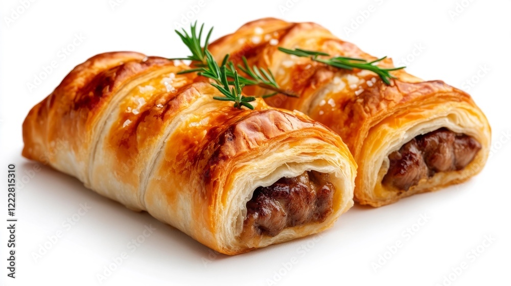 Beef Wellington pastry with herbs and spices. Generative AI Beef Wellington pastry with herbs and spices. Generative AI