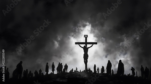 Powerful Black-And-White Depiction of Jesus on the Cross