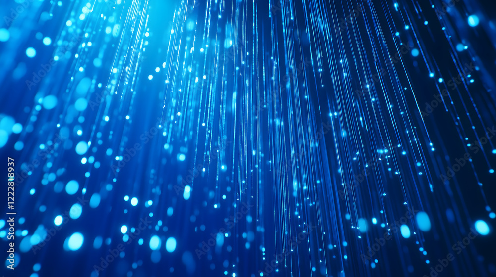 Fototapeta premium Network Connectivity Through Big Data Visualization on Blue Background