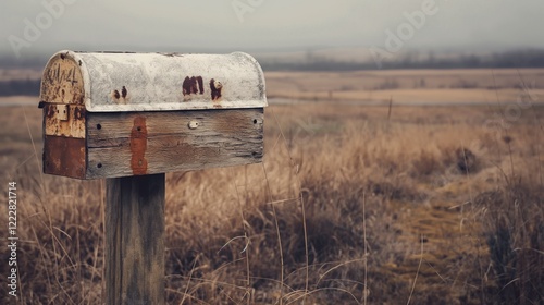 Charming rural scene with a vintage mailbox
