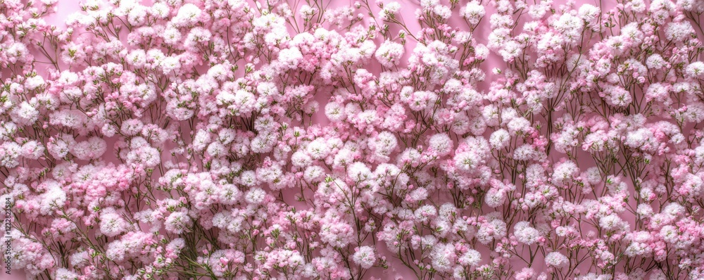 Obraz premium Beautiful pink gypsophila flowers on soft pink background