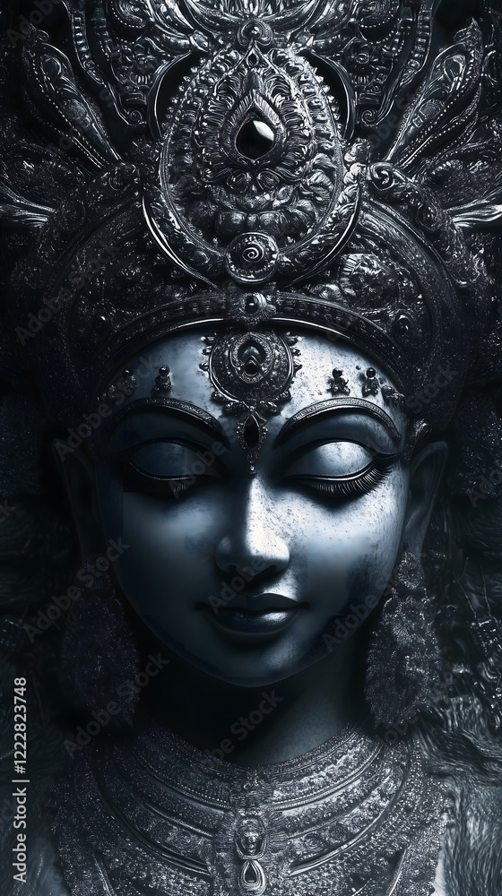 Durga Idol for Festival Celebration With Intricate Adornments Durga Idol for Festival Celebration With Intricate Adornments