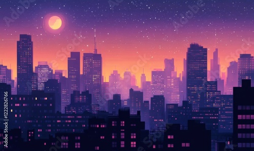 Wallpaper Mural modern city night background,with night trail Torontodigital.ca