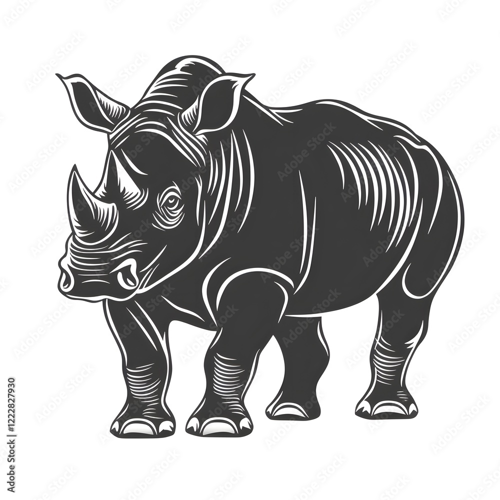 Obraz premium rhinoceros vector illustration