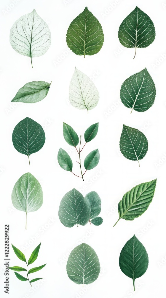 Obraz premium A Captivating Collection of Delicate Green Leaves, Displaying the Exquisite Beauty of Nature's Botanical Art.