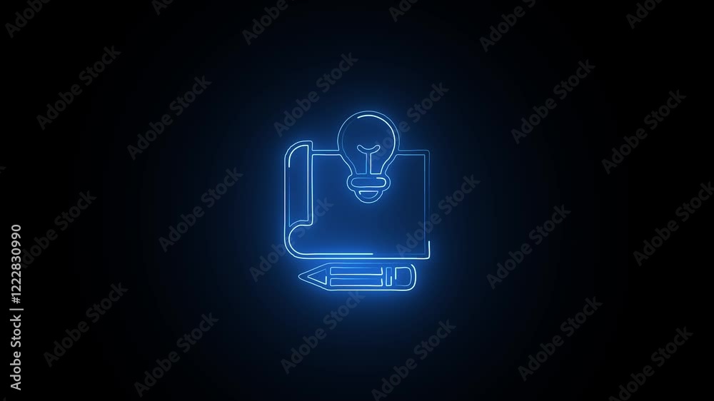 Glowing neon Design Concept icon isolated on black background. HD Video motion graphic animation Glowing neon Design Concept icon isolated on black background. HD Video motion graphic animation