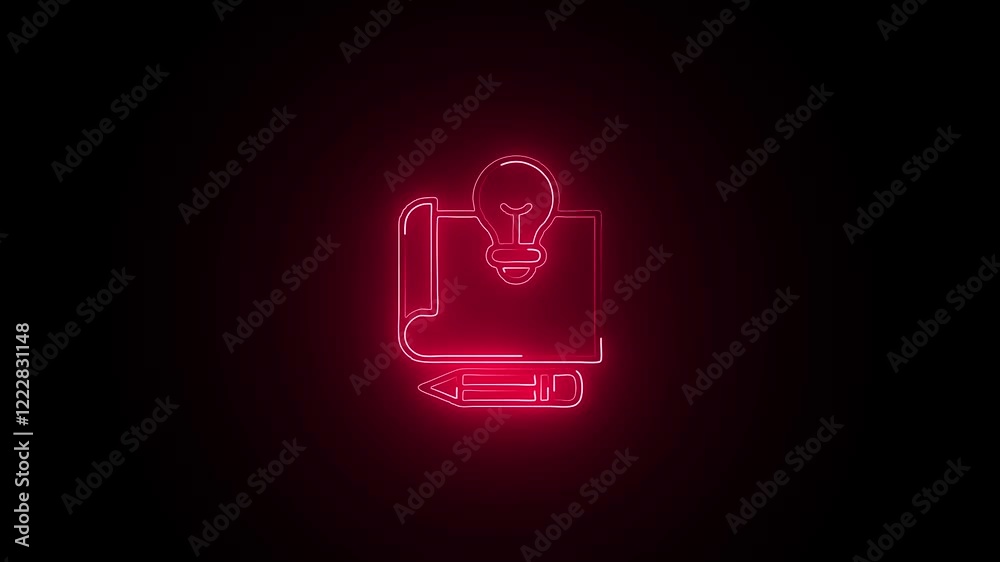Glowing neon Design Concept icon isolated on black background. HD Video motion graphic animation Glowing neon Design Concept icon isolated on black background. HD Video motion graphic animation
