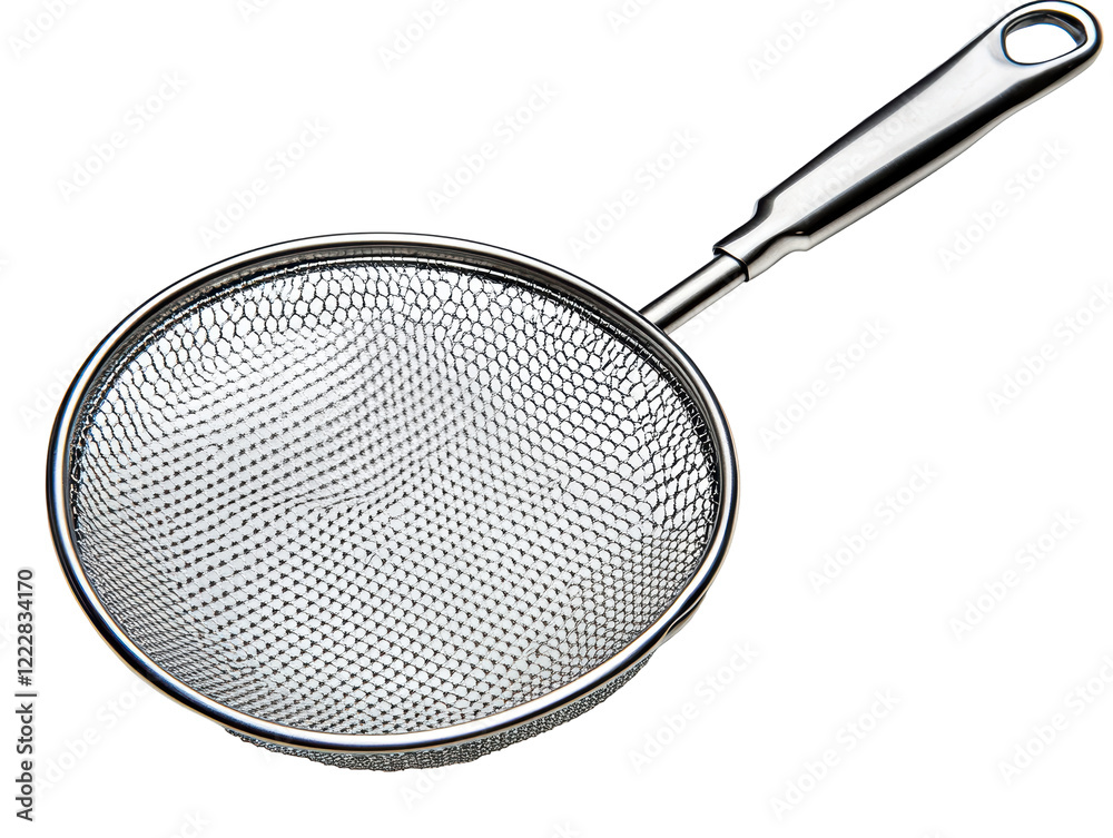 Isolated Metal Mesh Skimmer with Handle Isolated Metal Mesh Skimmer with Handle