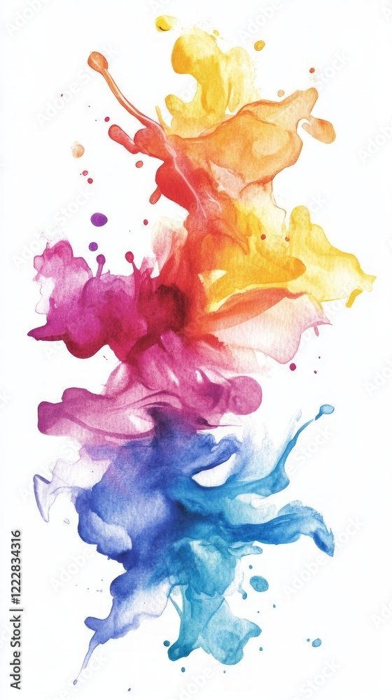 Obraz premium A Vibrant Watercolor Explosion of Colors; A Stunning Abstract Painting