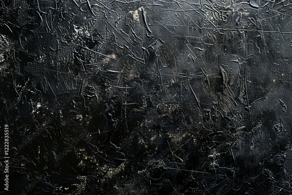 Obraz premium Photo of Peeled black paint on painted plaster wall. Background texture for backdrops or mapping