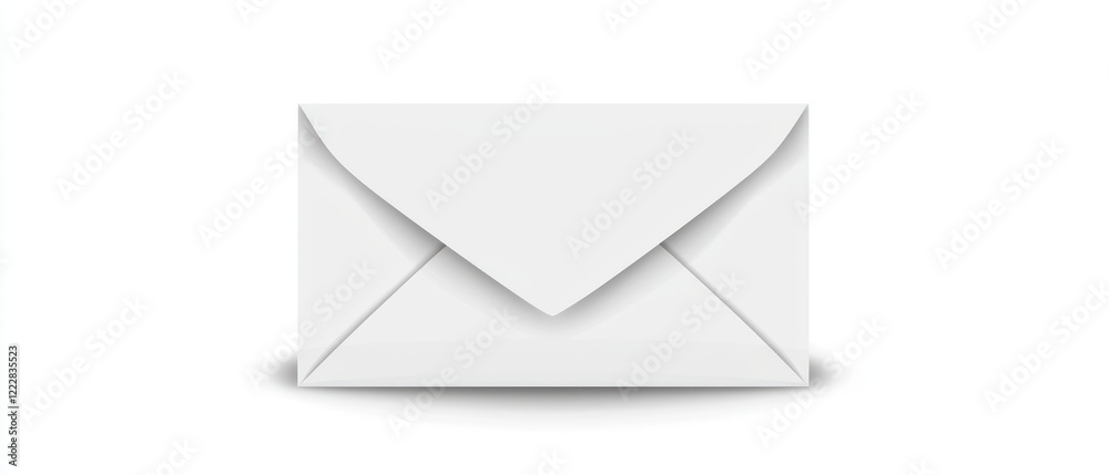 A simple white envelope on a plain background, symbolizing communication and mailing. A simple white envelope on a plain background, symbolizing communication and mailing.