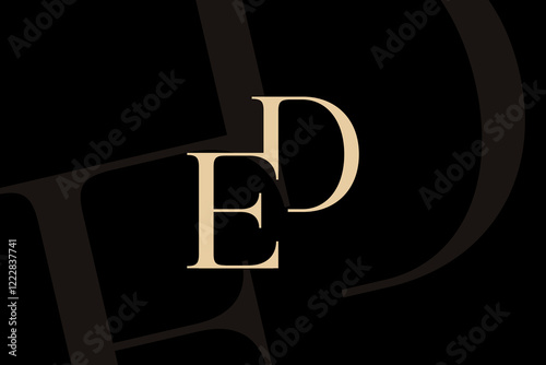 DE or ED letter logo icon design. Classic style luxury initials monogram. photo