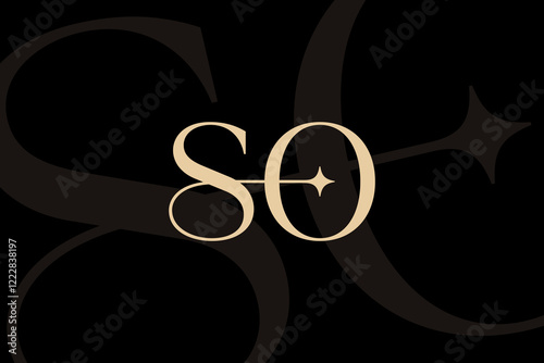 SO or OS letter logo icon design. Classic style luxury initials monogram.