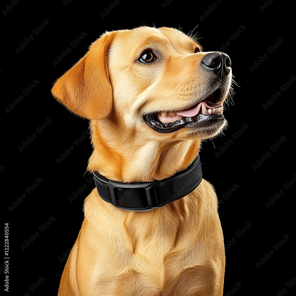 Adorable Dog with Joyful Expression Against a Black Background Adorable Dog with Joyful Expression Against a Black Background