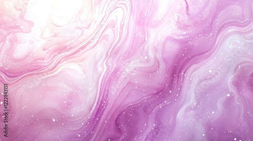 Soft pink abstract texture with swirling patterns and sparkling details.