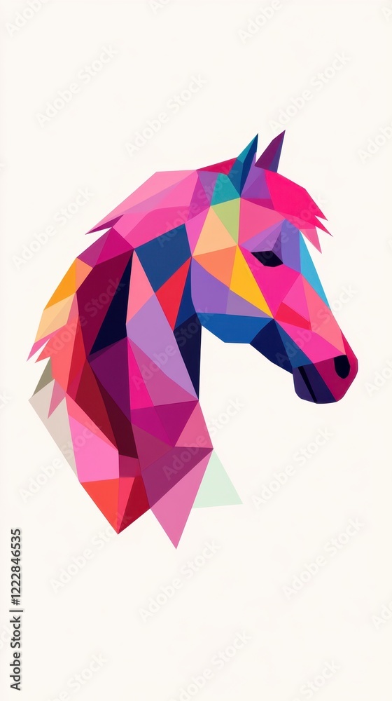 Obraz premium Colorful geometric horse artwork