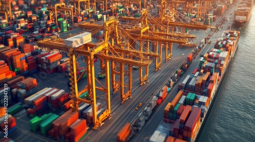 Wallpaper Mural Global trade hub, advanced data visualization, 3D illustration. Torontodigital.ca