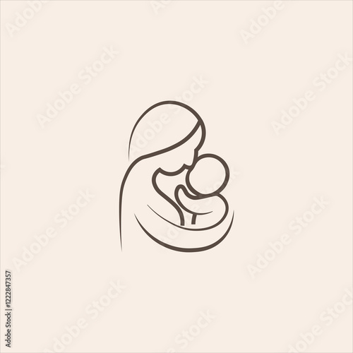 Mom Baby Stylized Vector Symbol