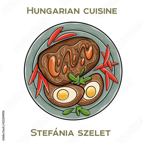 Stefania Szelet is a traditional Hungarian dish featuring tender beef, smoky bacon, and hearty vegetables, slow-cooked to perfection.