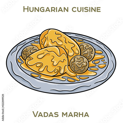 Vadas Marha is a traditional Hungarian dish featuring tender beef marinated in spices, then breaded and deep-fried to a crispy perfection.