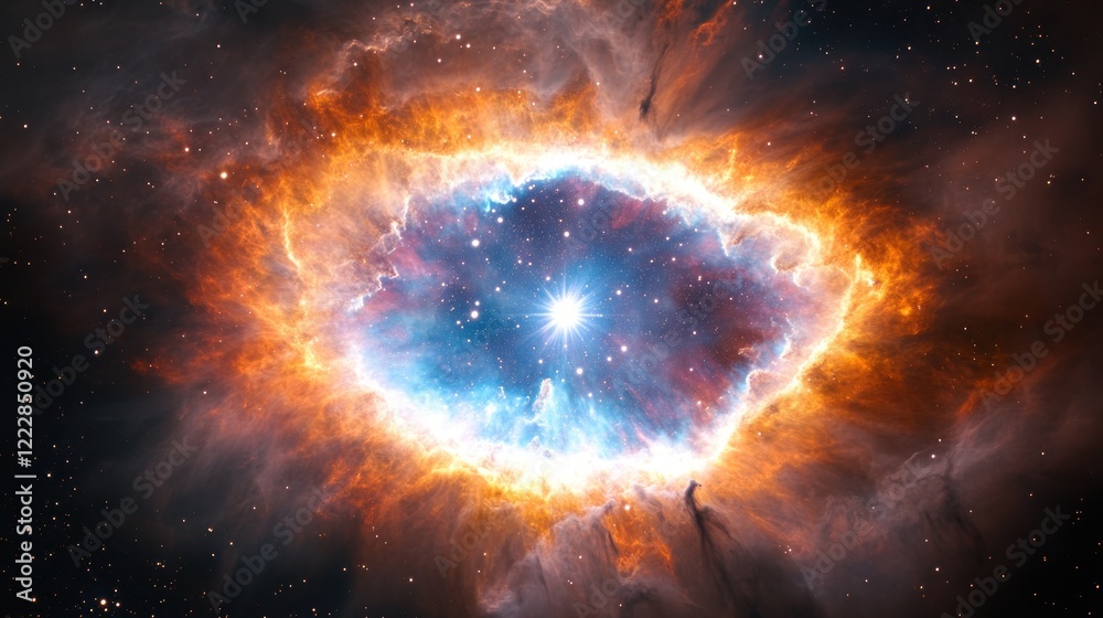 Fototapeta premium Celestial Nebula Bright Star Cosmic Explosion