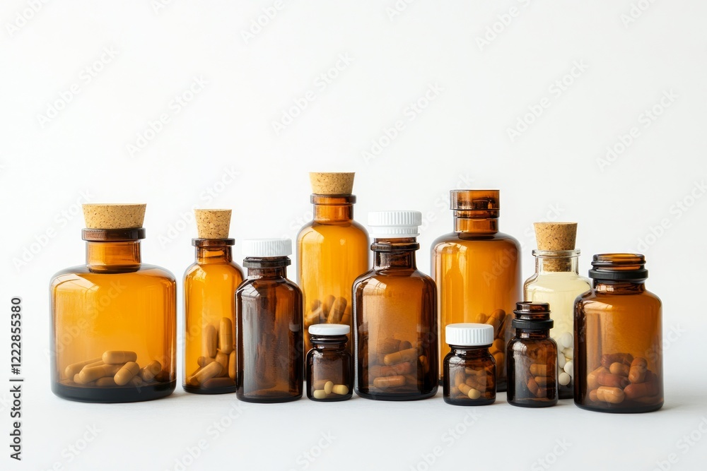 353. Multi-tiered view on a set of medicine bottles, studio lighting, isolated on a white background --ar 3:2 --v 6.1 Job ID: 22e97d6d-df77-4c43-b4c5-9f5fa537f619 353. Multi-tiered view on a set of medicine bottles, studio lighting, isolated on a white background --ar 3:2 --v 6.1 Job ID: 22e97d6d-df77-4c43-b4c5-9f5fa537f619