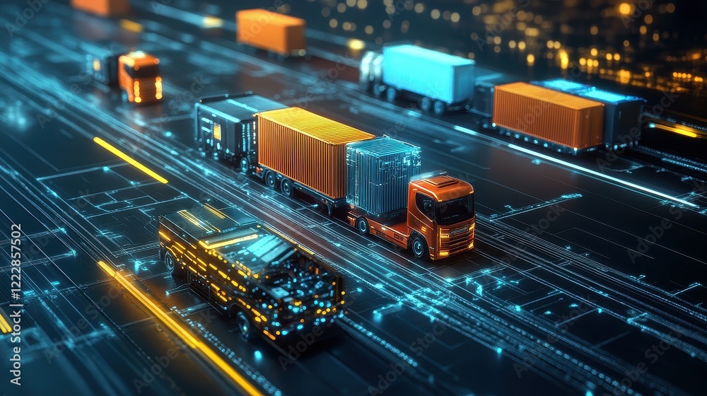 Logistics network, futuristic global trade routes, 3D illustration. Logistics network, futuristic global trade routes, 3D illustration.