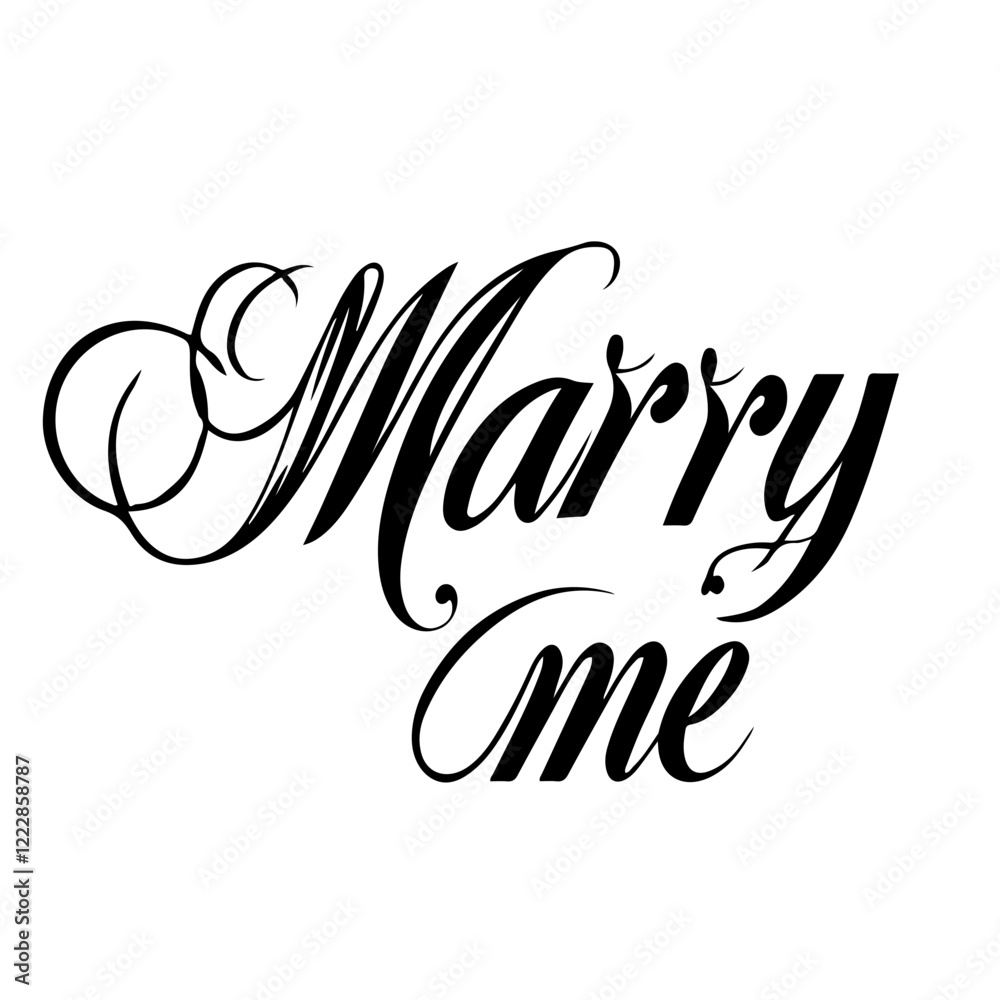 Obraz premium Marry me lettering vector