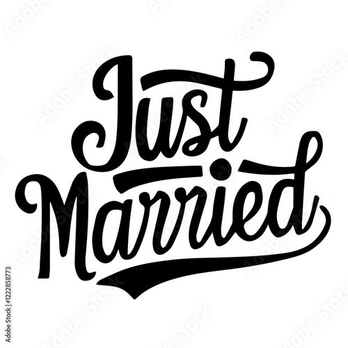 Just married lettering vector 