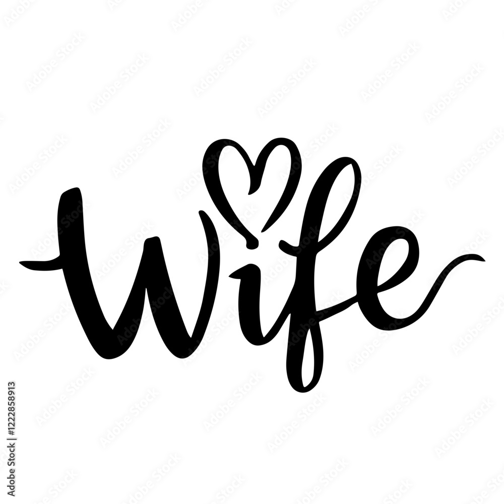 Obraz premium Wife lettering vector