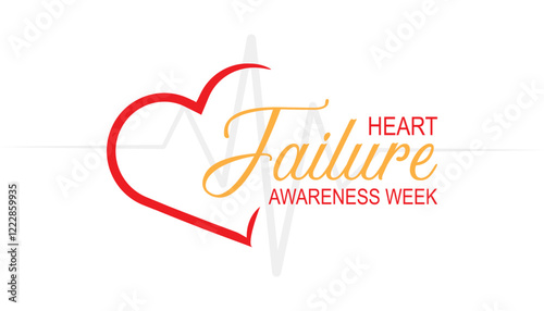 February is Heart Failure Awareness Week. Vector template Design for banner, greeting card, poster, prints, social media post ,flyer , T shirt with background.