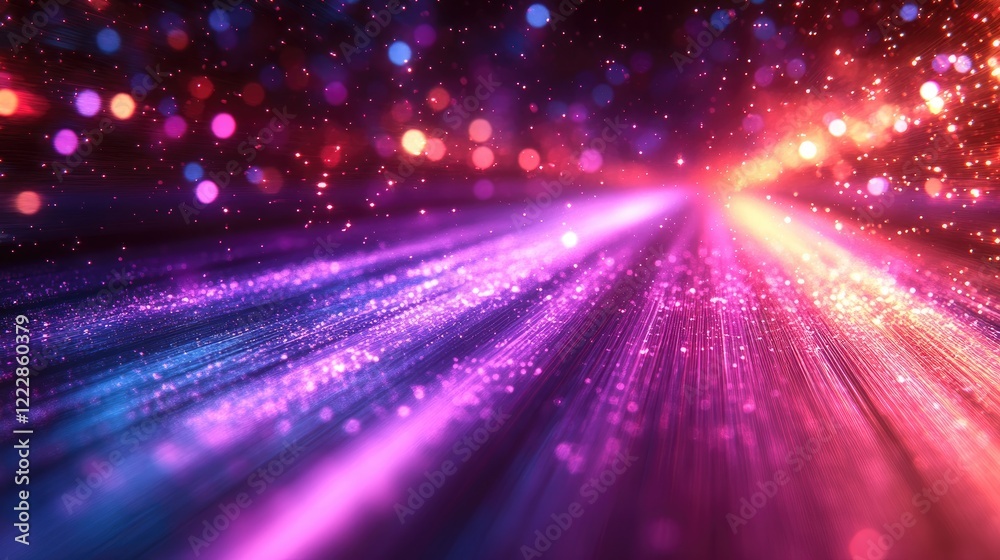 Fototapeta premium A vibrant abstract image featuring a burst of light radiating from a central point,