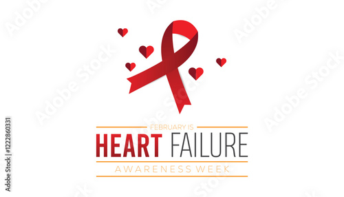 February is Heart Failure Awareness Week. Vector template Design for banner, greeting card, poster, prints, social media post ,flyer , T shirt with background.