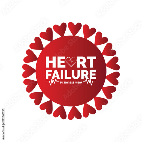 February is Heart Failure Awareness Week. Vector template Design for banner, greeting card, poster, prints, social media post ,flyer , T shirt with background.