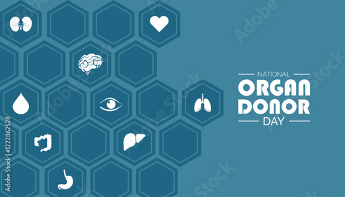 February is National Organ Donor day. Vector template Design for banner, greeting card, poster, prints, social media post ,flyer , T shirt with background.