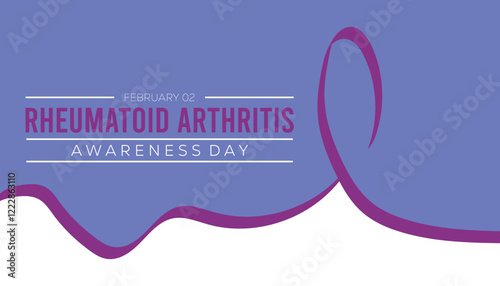 February is Rheumatoid Arthritis Awareness Day. Vector template Design for banner, greeting card, poster, prints, social media post ,flyer , T shirt with background.