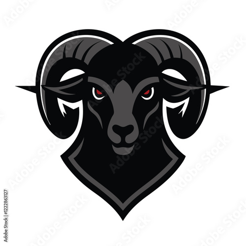 Design of the ram vector mascot logo with a contemporary illustrator