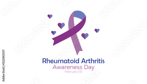 February is Rheumatoid Arthritis Awareness Day. Vector template Design for banner, greeting card, poster, prints, social media post ,flyer , T shirt with background.