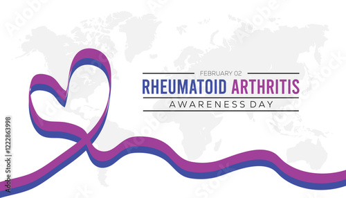 February is Rheumatoid Arthritis Awareness Day. Vector template Design for banner, greeting card, poster, prints, social media post ,flyer , T shirt with background.