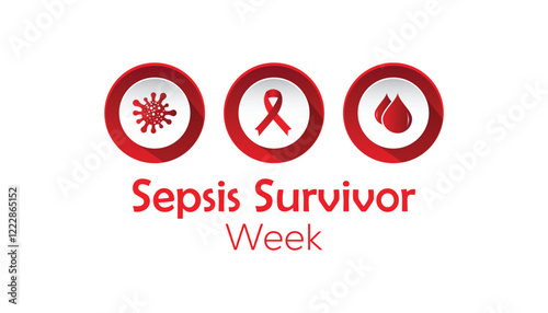 February is Sepsis Survivor Week. Vector template Design for banner, greeting card, poster, prints, social media post ,flyer , T shirt with background.