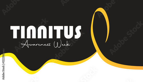February is Tinnitus Awareness Week. Vector template Design for banner, greeting card, poster, prints, social media post ,flyer , T shirt with background.