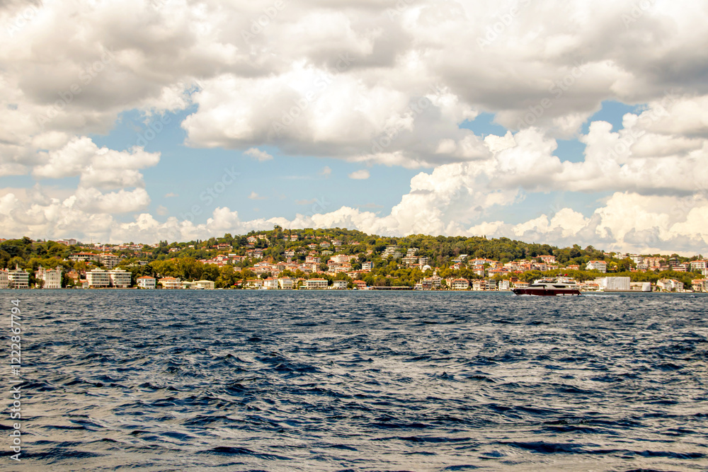 Fototapeta premium clouds over the bosphorus sea in istanbul